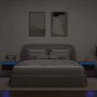 Mesitas de noche de pared con luces LED 2 unidades roble negro de , Muebles TV - Ref: Foro24-860214, Precio: 97,78 €, Descuen...