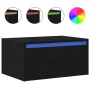 Mesitas de noche de pared con luces LED 2 unidades roble negro de , Muebles TV - Ref: Foro24-860214, Precio: 97,78 €, Descuen...