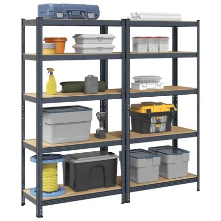 Estantes resistentes 5capas 2uds madera contrachapada antracita by , Industrial shelving - Ref: Foro24-3307599, Price: 119,81...