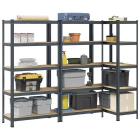 Estantes resistentes 5capas 3uds madera contrachapada antracita by , Industrial shelving - Ref: Foro24-3307600, Price: 177,66...