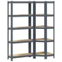 Juego 2 estantes 5 niveles acero antracita y madera industrial von , Industrieregale - Ref: Foro24-3307621, Preis: 85,83 €, R...