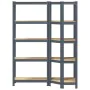 Juego 2 estantes 5 niveles acero antracita y madera industrial von , Industrieregale - Ref: Foro24-3307621, Preis: 85,83 €, R...