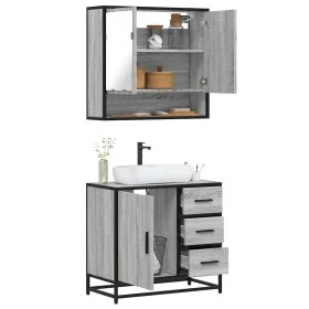 Set de muebles de baño 2 pzas madera contrachapada gris sonoma von , Badezimmermöbel - Ref: Foro24-3300928, Preis: 172,92 €, ...