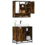 Set de muebles baño 2 pzas madera contrachapada roble ahumado von , Badezimmermöbel - Ref: Foro24-3300937, Preis: 152,22 €, R...