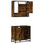 Set de muebles baño 2 pzas madera contrachapada roble ahumado von , Badezimmermöbel - Ref: Foro24-3300937, Preis: 152,22 €, R...