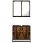 Set de muebles baño 2 pzas madera contrachapada roble ahumado by , Bathroom furniture - Ref: Foro24-3300887, Price: 127,35 €,...