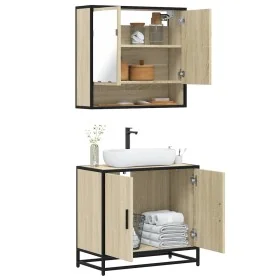 Set de muebles de baño 2 pzas madera contrachapada roble Sonoma by , Bathroom furniture - Ref: Foro24-3300916, Price: 140,53 ...