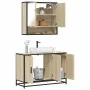 Set de muebles de baño 2 pzas madera contrachapada roble Sonoma de , Muebles de baño - Ref: Foro24-3300921, Precio: 155,12 €,...
