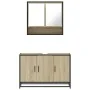 Set de muebles de baño 2 pzas madera contrachapada roble Sonoma de , Muebles de baño - Ref: Foro24-3300921, Precio: 155,12 €,...