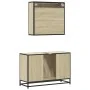 Set de muebles de baño 2 pzas madera contrachapada roble Sonoma de , Muebles de baño - Ref: Foro24-3300921, Precio: 155,12 €,...