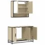 Set de muebles de baño 2 pzas madera contrachapada roble Sonoma de , Muebles de baño - Ref: Foro24-3300921, Precio: 155,12 €,...