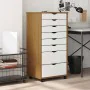 Cajonera con ruedas MOSS madera maciza pino marrón miel by , Lockers and storage cabinets - Ref: Foro24-4015789, Price: 168,0...