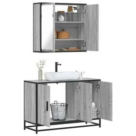 Set de muebles de baño 2 pzas madera contrachapada gris sonoma von , Badezimmermöbel - Ref: Foro24-3300893, Preis: 164,28 €, ...
