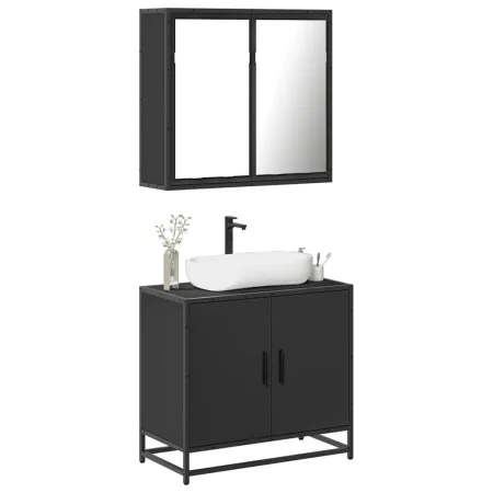 Juego de muebles de baño 2 pzas madera contrachapada negro de , Muebles de baño - Ref: Foro24-3300885, Precio: 147,18 €, Desc...