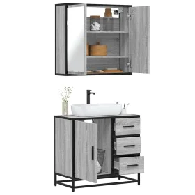 Set de muebles de baño 2 pzas madera contrachapada gris sonoma de , Muebles de baño - Ref: Foro24-3300898, Precio: 173,09 €, ...