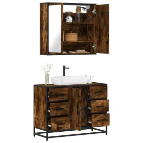 Set de muebles baño 2 pzas madera contrachapada roble ahumado by , Bathroom furniture - Ref: Foro24-3300902, Price: 193,01 €,...
