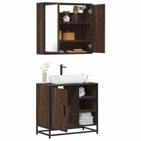 Set de muebles baño 2 pzas madera contrachapada marrón roble von , Badezimmermöbel - Ref: Foro24-3300909, Preis: 138,27 €, Ra...