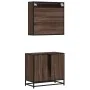 Set de muebles baño 2 pzas madera contrachapada marrón roble von , Badezimmermöbel - Ref: Foro24-3300909, Preis: 140,21 €, Ra...