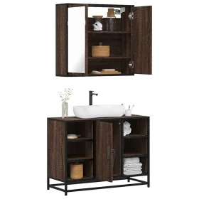 Set de muebles baño 2 pzas madera contrachapada marrón roble von , Badezimmermöbel - Ref: Foro24-3300914, Preis: 143,32 €, Ra...