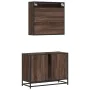 Set de muebles baño 2 pzas madera contrachapada marrón roble by , Bathroom furniture - Ref: Foro24-3300914, Price: 143,31 €, ...