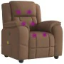 Sillón reclinable con masaje de tela marrón de , Sillones - Ref: Foro24-4015714, Precio: 240,92 €, Descuento: %