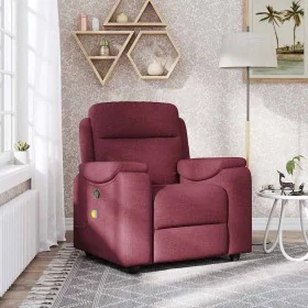 Sillón de masaje reclinable de tela color vino tinto by , Armchairs - Ref: Foro24-4015693, Price: 201,69 €, Discount: %