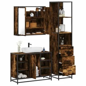 Set de muebles baño 3 pzas madera contrachapada roble ahumado von , Badezimmermöbel - Ref: Foro24-3301152, Preis: 229,80 €, R...