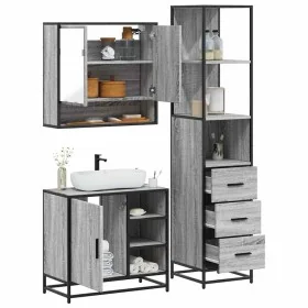 Set de muebles de baño 3 pzas madera contrachapada gris sonoma von , Badezimmermöbel - Ref: Foro24-3301178, Preis: 262,95 €, ...