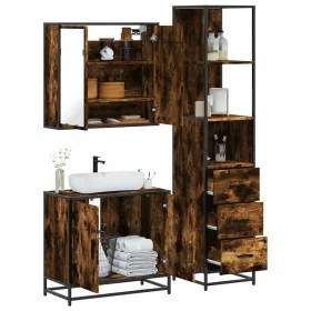Set de muebles baño 3 pzas madera contrachapada roble ahumado von , Badezimmermöbel - Ref: Foro24-3301127, Preis: 209,26 €, R...