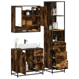 Set de muebles baño 3 pzas madera contrachapada roble ahumado von , Badezimmermöbel - Ref: Foro24-3301167, Preis: 244,12 €, R...