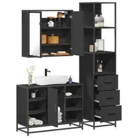 Juego de muebles de baño 3 pzas madera contrachapada negro von , Badezimmermöbel - Ref: Foro24-3301150, Preis: 276,03 €, Raba...