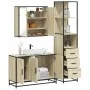 Set de muebles de baño 3 pzas madera contrachapada roble Sonoma de , Muebles de baño - Ref: Foro24-3301131, Precio: 262,38 €,...