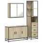 Set de muebles de baño 3 pzas madera contrachapada roble Sonoma de , Muebles de baño - Ref: Foro24-3301131, Precio: 262,38 €,...