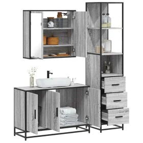 Set de muebles de baño 3 pzas madera contrachapada gris sonoma von , Badezimmermöbel - Ref: Foro24-3301133, Preis: 270,27 €, ...