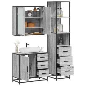 Set de muebles de baño 3 pzas madera contrachapada gris sonoma von , Badezimmermöbel - Ref: Foro24-3301138, Preis: 281,54 €, ...