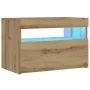 Mesilla de noche con luces LED roble artesanal 60x35x40 cm von , Nachttische - Ref: Foro24-3329176, Preis: 50,78 €, Rabatt: %