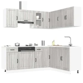 Mueble cocina Kalmar sonoma gris 11 pzas madera contrachapada de , Armarios de cocina - Ref: Foro24-3314947, Precio: 693,40 €...