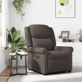 Sillón reclinable de cuero sintético marrón brillante by , Armchairs - Ref: Foro24-4015679, Price: 237,49 €, Discount: %