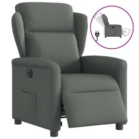 Sillón reclinable eléctrico de tela gris oscuro by , Armchairs - Ref: Foro24-3303115, Price: 240,46 €, Discount: %
