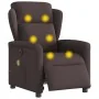 Sillón reclinable de masaje eléctrico tela marrón oscuro by , Armchairs - Ref: Foro24-3303129, Price: 254,66 €, Discount: %