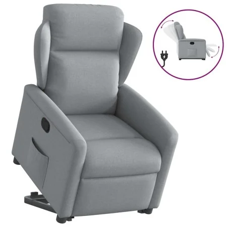 Sillón reclinable elevable de tela gris claro by , Armchairs - Ref: Foro24-3303134, Price: 272,26 €, Discount: %