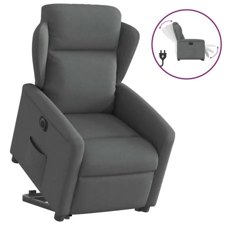 Sillón eléctrico reclinable elevable de tela gris oscuro by , Armchairs - Ref: Foro24-3303155, Price: 329,93 €, Discount: %