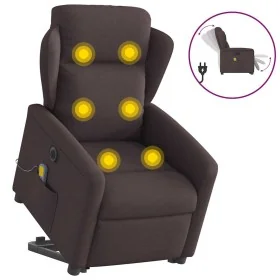 Sillón masaje eléctrico reclinable elevable tela marrón oscuro by , Armchairs - Ref: Foro24-3303169, Price: 337,83 €, Discoun...