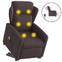 Sillón masaje eléctrico reclinable elevable tela marrón oscuro by , Armchairs - Ref: Foro24-3303169, Price: 331,62 €, Discoun...