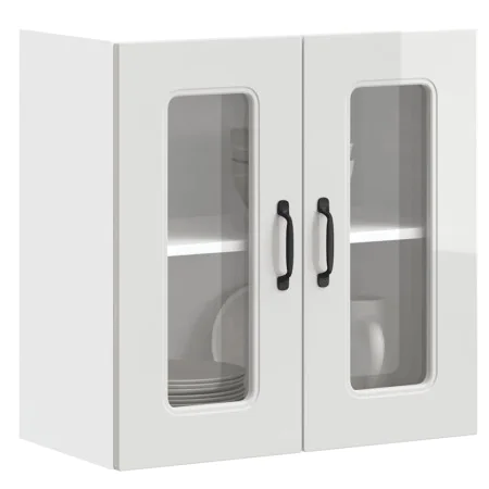 Armario pared cocina puerta cristal Kalmar blanca alto brillo von , Küchenschränke - Ref: Foro24-853669, Preis: 77,77 €, Raba...