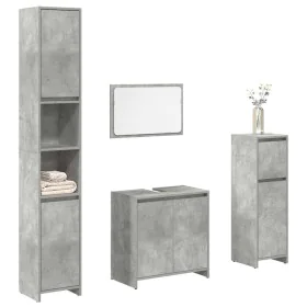 Juego muebles de baño 4 pzas madera contrachapada gris hormigón von , Badezimmermöbel - Ref: Foro24-3324849, Preis: 156,40 €,...