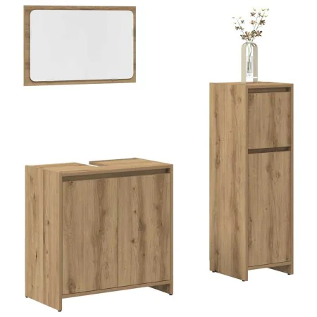 Juego de muebles baño 3 piezas madera ingeniería roble artisan de , Muebles de baño - Ref: Foro24-3328564, Precio: 115,87 €, ...