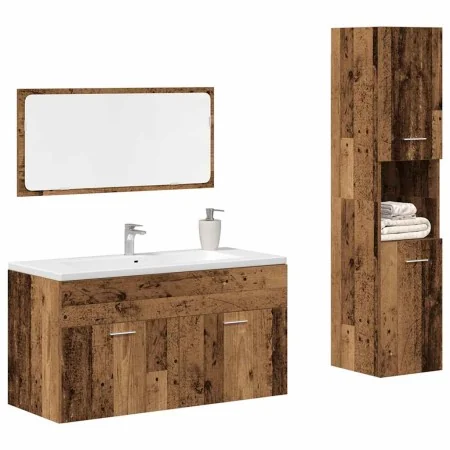 Juego de muebles de baño 3 piezas madera ingeniería envejecida von , Badezimmermöbel - Ref: Foro24-3328591, Preis: 159,01 €, ...