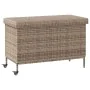 Caja almacenaje jardín ruedas ratán sintético gris 110x55x73cm de , Cajas de almacenaje para exteriores - Ref: Foro24-4103828...