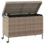 Caja almacenaje jardín ruedas ratán sintético gris 110x55x73cm de , Cajas de almacenaje para exteriores - Ref: Foro24-4103828...